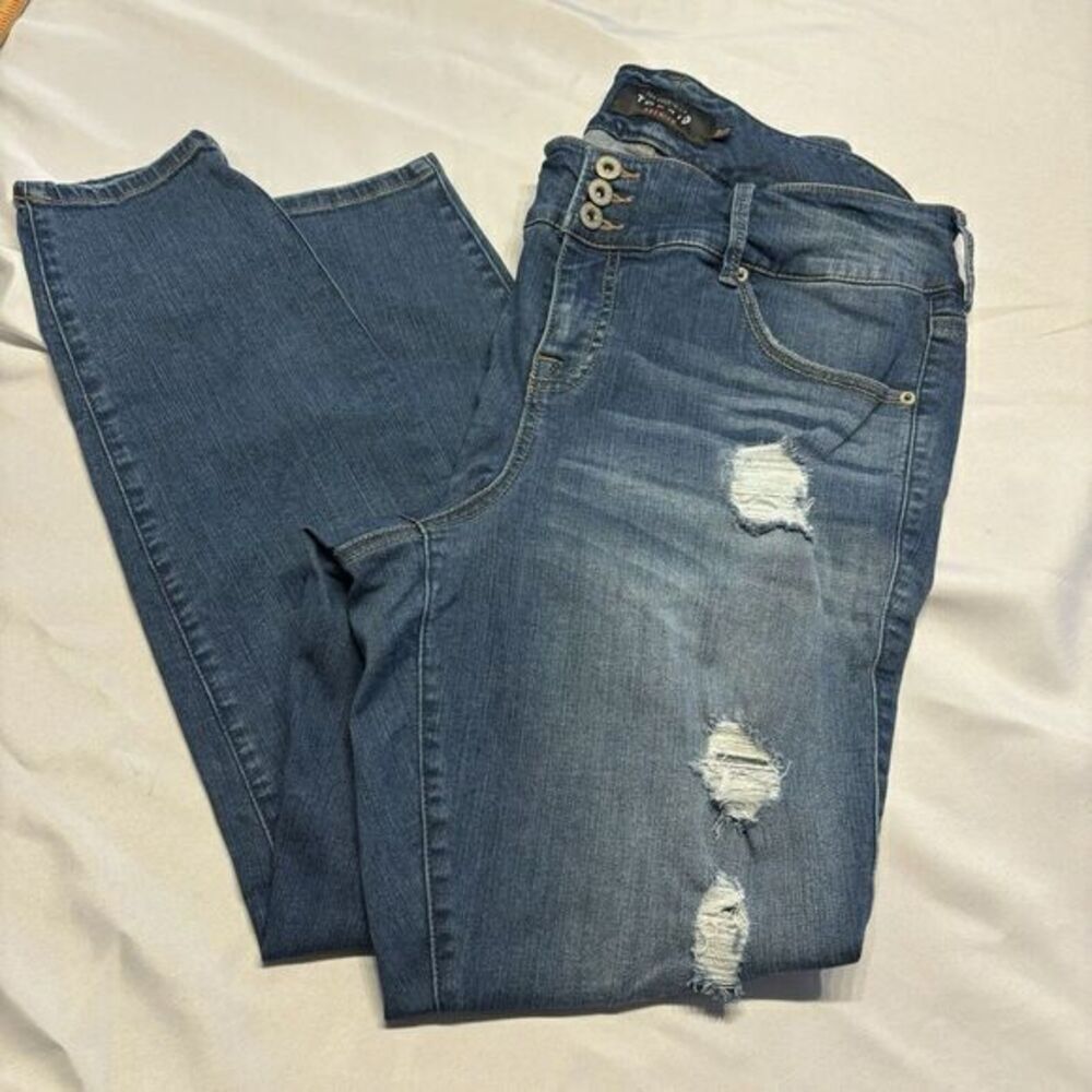 Torrid Premium Jeans Women Size 18R Blue Jegging Skinny Cotton High Rise Ripped‎